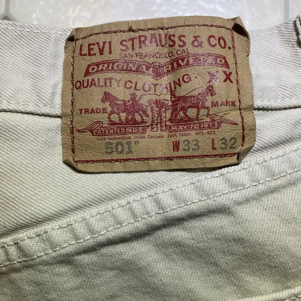 Vintage Levis 501 Jeans XX Button Fly Denim Men's‎ Size 33 Straight Leg